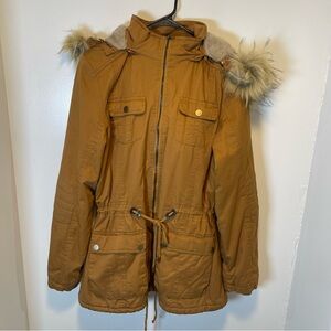 Royalty For Me Tan Parka with Faux Fur Trim